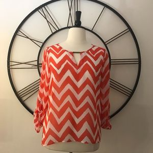 Zac & Rachel Long Sleeve Zig Zag Top Size XL